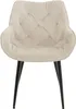 A cream-colored velvet chair with a tufted back and black legs, presented on a white background. Produktbild-Vorschau