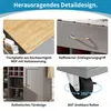 Collage of four close-up images showcasing different design details of a gray kitchen cart. Podgląd zdjęcia produktu