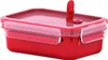A red food storage container with a pink lid and clips, shown from a slightly elevated side angle against a white background. Anteprima dell’immagine prodotto