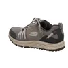A side view of a gray Skechers men's sneaker against a white background. Voir les images du produit