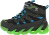 A single black and gray child's high-top sneaker with blue laces and green accents on the sole. Produktbild-Vorschau