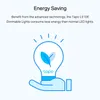 Illustration of a hand holding a lightbulb with leaves inside, symbolizing energy saving. Podgląd zdjęcia produktu