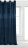 A single navy blue velvet curtain with crystal embellishments is shown hanging in front of a window. Podgląd zdjęcia produktu