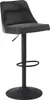 Barhocker Samt Grau höhenverstellbar 86-106cm mit grauem Samtbezug und schwarzem Metallfuß in Gesamtansicht.