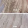 A split image showing hair before and after using a hair product. Podgląd zdjęcia produktu