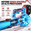 Soffiatore a Batteria 21V Brushless, 2×4,0Ah Batterie, 320 Anteprima dell’immagine prodotto 2