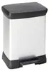 A silver and black pedal bin is shown against a white background. Produktbild-Vorschau