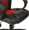 Close-up view of the seat and armrest of a black and red racing-style office chair. Anteprima dell’immagine prodotto
