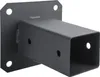 A black metal fence post bracket is shown against a white background. Náhled obrázku produktu