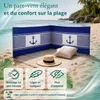 Lantigo Paravent de Plage Ancres Bleues 6 m Brise-vent pour Voir les images du produit 9