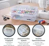 HMF Nähkasten aufklappbar mit 3 Ebenen, Sortierbox für Kleinteile in Transparent Produktbild-Vorschau