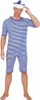 Historischer Badeanzug Kostüm blau-weiß geringelt 20er Jahre Schwimmer für Herren Gr. M-XXL Fasching Karneval Beachparty Mottoparty Produktbild-Vorschau