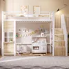 Hochbett mit Fensterdesign, Sicherheitsgeländer und offener Produktbild-Vorschau 5