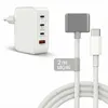 A white USB-C charger and a gray MagSafe 3 cable are displayed against a white background. Produktbild-Vorschau