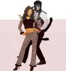 A man and a woman in cat costumes posing against a pink and white background. Produktbild-Vorschau