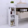 Badezimmerschrank mit 1 Tür 2 offenes Fach 22x20x75cm Weiß Produktbild-Vorschau 5