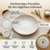 Piatto in porcellana bianco crema 15 cm – Piatto con bordo Anteprima dell’immagine prodotto 3