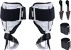 A pair of white and black aluminum climbing spurs with straps and spike protectors, along with two additional straps, are displayed against a white background. Anteprima dell’immagine prodotto