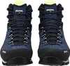 A pair of blue hiking boots shown from the front on a white background. Anteprima dell’immagine prodotto