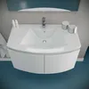 Mobile bagno 80cm con frontale curvo e due ante bianco Anteprima dell’immagine prodotto 3