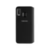 The back of a black Samsung phone case is shown against a white background. Produktbild-Vorschau