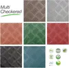 A collage of different colored rubber flooring samples with a title and several certification badges. Produktbild-Vorschau