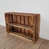 Holzkiste mit langem Zwischenbrett 60x40x20 cm geflammt – Produktbild-Vorschau 4