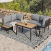 Garten-Essgruppe, Gartenmöbel Set, Ecksofa mit Esstisch, Produktbild-Vorschau 5