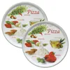 lot de 2 assiettes à pizza Napoli Green Ø 32 cm Plateau de Voir les images du produit 1