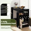 A black bar table with wine racks and storage compartments, set in a domestic environment. Náhľad obrázku produktu