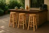 Barhocker aus Kautschukholz - 32 cm x 32 cm x 74 cm Natur Produktbild-Vorschau 1