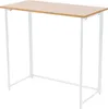 A foldable desk with a light wood top and white metal legs. Produktbild-Vorschau