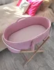 Boho Dětská postýlka Růžová se stříbrnou matrací Ručně Náhled obrázku produktu 3