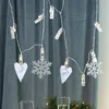 LED Clip Lichterkette - 10 Wäscheklammern für Fotos - warmweiße LED - 1,35m - Batterie - transparent Produktbild-Vorschau