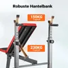 Wiltec Hantelbank klappbar bis 230 kg mit Langhantelablage Produktbild-Vorschau 4