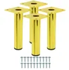 Stahl Möbelbeine rund 14,6 cm, Set mit Schrauben, gold, 4 Produktbild-Vorschau 1