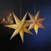 LED Papierstern - hängend - 5-zackig - 10 warmweiße LED - D: 40cm - Batterie - Timer - weiß Produktbild-Vorschau