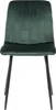A single green velvet dining chair with black metal legs, shown from the front against a white background. Anteprima dell’immagine prodotto