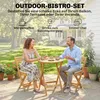 Outsunny Balkonmöbel Set 3 teiligHolz klappbar Gartenmöbel Produktbild-Vorschau 4