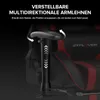 Close-up of a gaming chair armrest with text overlay highlighting adjustable features. Produktbild-Vorschau