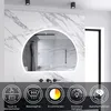 AICA LED Halbrund Badspiegel 80x60cm Anti-Beschlag Produktbild-Vorschau 1