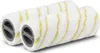 Two white cleaning rollers with yellow stripes and gray ends are shown on a white background. Anteprima dell’immagine prodotto