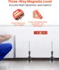 A person is using a tool with a magnetic level on a radiator. Podgląd zdjęcia produktu
