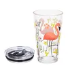 Lot de 4 verres Relaxdays, motif flamant rose, avec Voir les images du produit 7