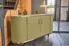 KAWOLA Sideboard MARIA Marmorplatte Kunstleder olivgrün Produktbild-Vorschau 2