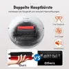 A marketing image showcasing a vacuum cleaner's dual roller brush system, comparing it to a competitor's. Produktbild-Vorschau