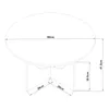 A line drawing diagram of a round coffee table with dimensions indicated. Produktbild-Vorschau