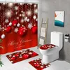 Duschvorhang mit Badematten Set Wasserdicht Weihnachten Produktbild-Vorschau 1