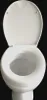 A close-up, front-facing view of a white toilet with the lid and seat raised. Produktbild-Vorschau