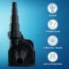 A product image showing a black water pump with technical specifications displayed on the right side against a blue gradient background. Produktbild-Vorschau